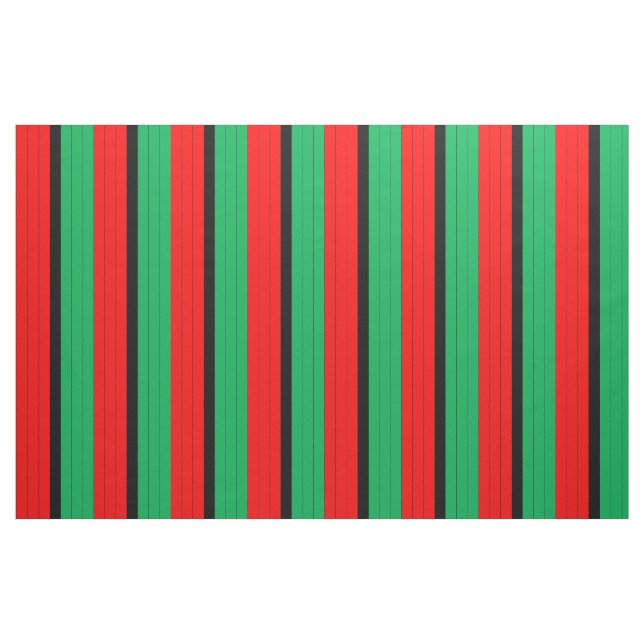 Tecido Kwanzaa Red Black Green Kinara Padrão Striped (Jarda)