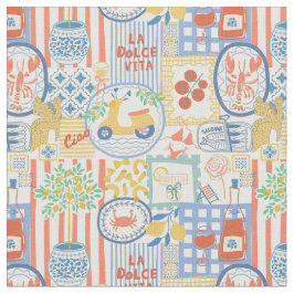 Tecido La Dolce Vita Italian Summer Lemons Mediterranean 