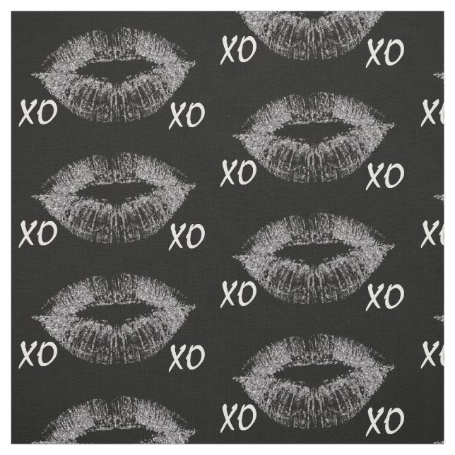 Tecido Lábios de Silver Sparkle XOXO (Modelo)