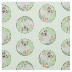 Tecido Labrador Amarelo - Impressão de Retriever e Tênis