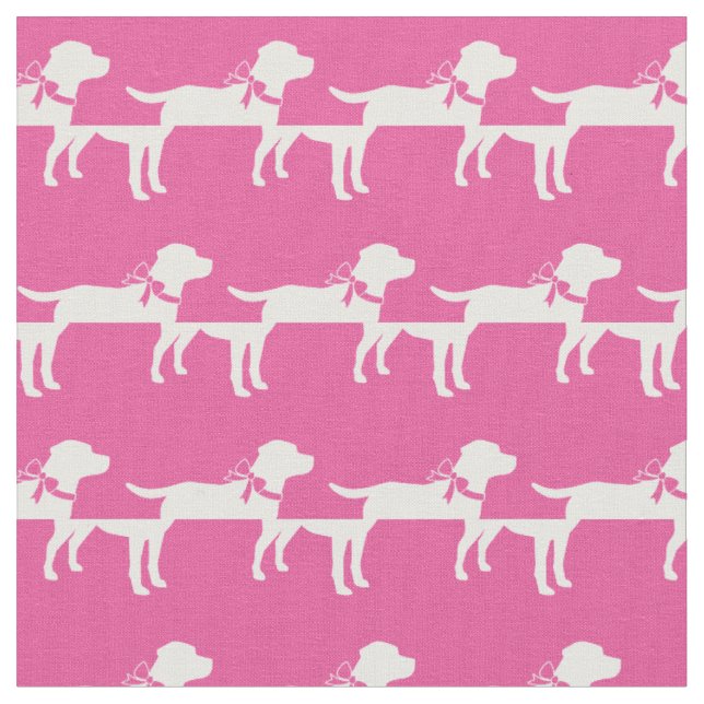 Tecido Labrador Retriever Cachorro Silhout Pet Pink (Detalhe)