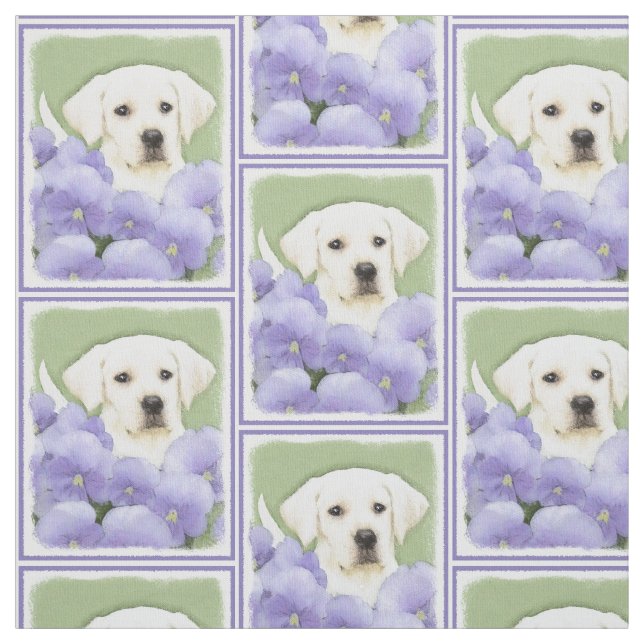 Tecido Labrador Retriever Puppy Pintura Original (Modelo)