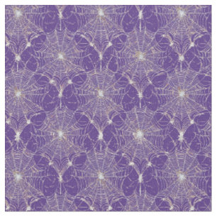 Tecido Lace de teia de prata em roxo