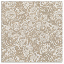 Tecido Lace e Burlap bege Suave