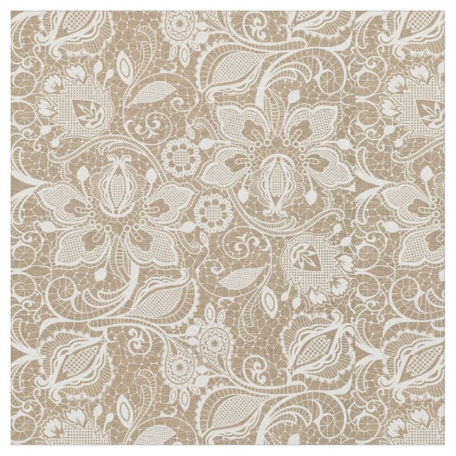 Tecido Lace e Burlap bege Suave (Detalhe)