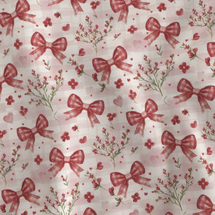 Tecido Laços Vermelhos da Moda Padrão Floral Xadrez Cotta