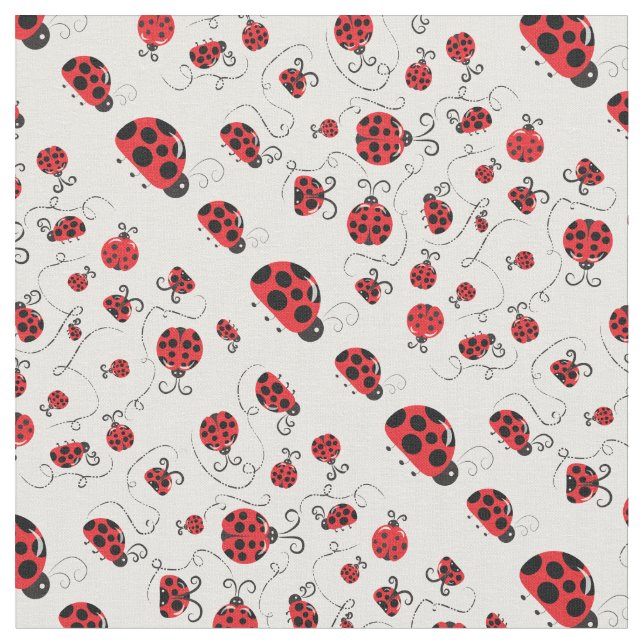 Tecido Lady Bugs Por Todo Lugar (Detalhe)