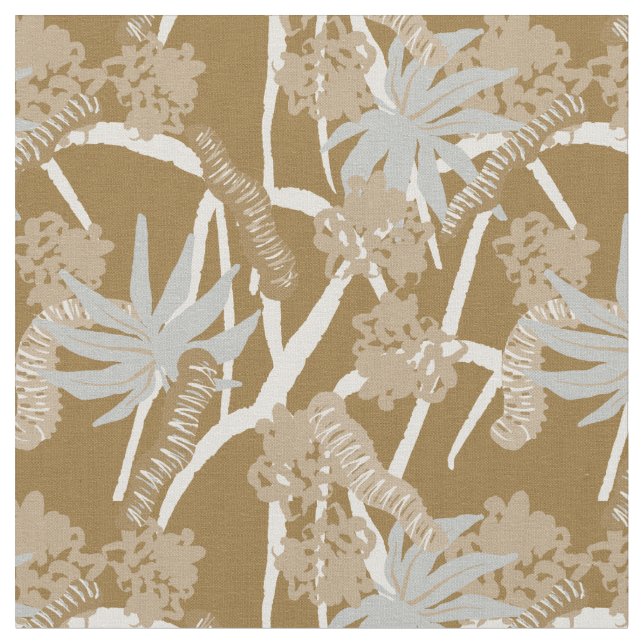 Tecido Lagarta maximalista rústico tropical - marrom (Detalhe)