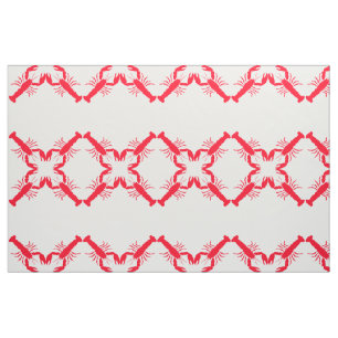 Tecido Lagosta branca vermelha 4Stephen