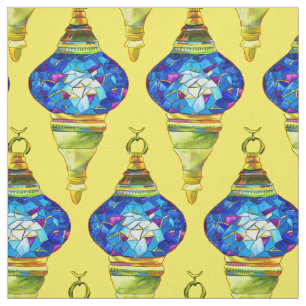 Tecido Lâmpadas turcas, mosaico, aquarela