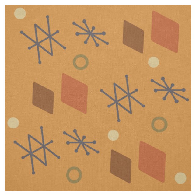 Tecido Laranja Abstrato geométrica de 1950 (Modelo)