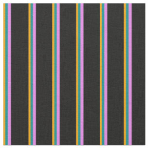 Tecido Laranja, Ciano Escuro, Violeta e Preto
