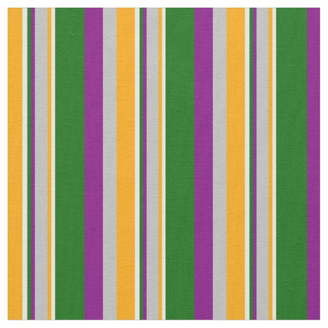 Tecido Laranja, Cinza, Roxo, Verde Escuro e Linhas Branca (Detalhe)