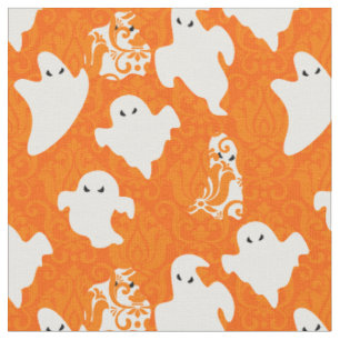 Tecido laranja damasco fantasma halloween paranormal
