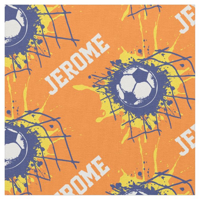 Tecido laranja do gol de futebol (Detalhe)