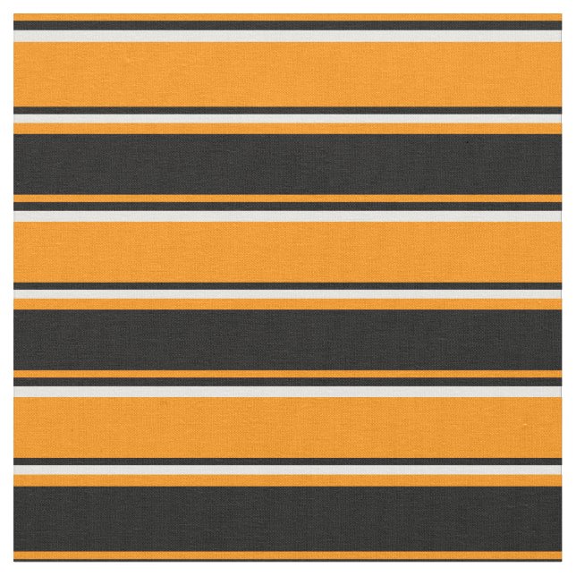 Tecido Laranja Escuro, Preto e Faixa Colorida Branca (Detalhe)