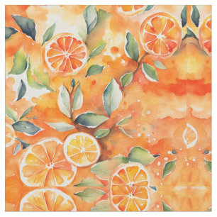 Tecido Laranja Fatias de Água Fresca Citrus Design