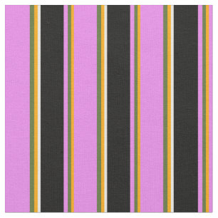 Tecido Laranja, Verde Azul Escuro, Violeta, Preto e Branc