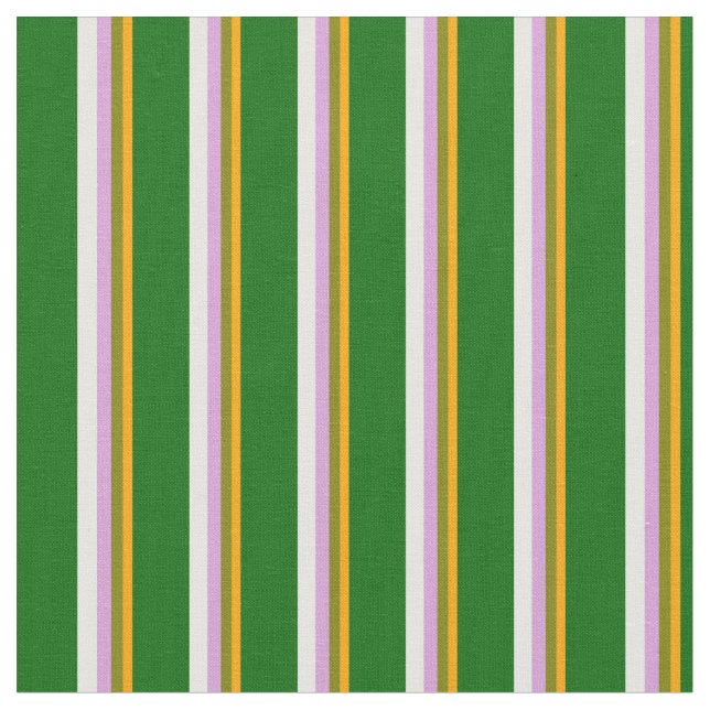 Tecido Laranja, Verde, Plum, Branco e Verde Escuro Colori (Detalhe)