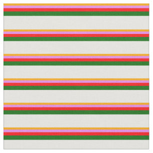 Tecido Laranja, Violeta, Vermelha, Verde Escuro e Branco 