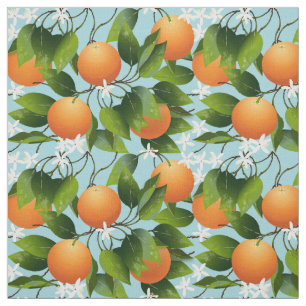 Tecido Laranjas Fruta Citrus Floral