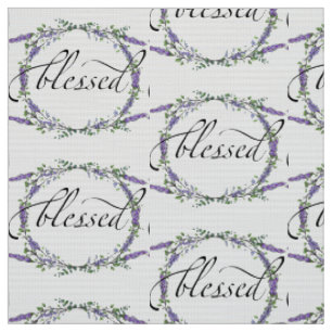 Tecido Lavanda de aquarela elegante e Eucalyptus abençoad