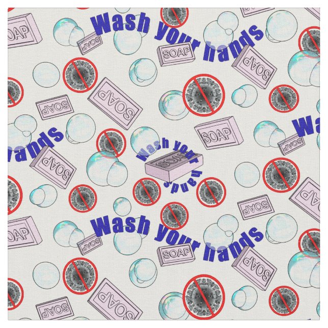 Tecido Lave as mãos (Detalhe)