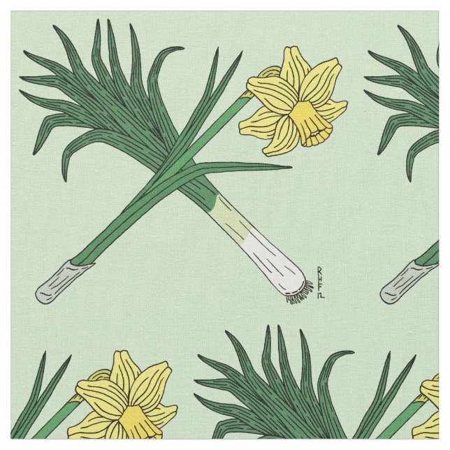 Tecido Leek e Daffodil cruzados (Detalhe)