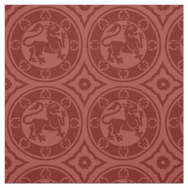 Tecido Leões Medievais, Vermelho Escuro