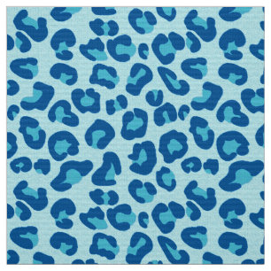 Tecido Leopard Imprime em uma escala clara a azul escuro