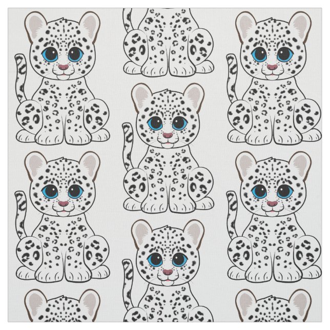 Tecido Leopardo de neve Cub (Modelo)