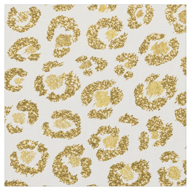 Tecido Leopardo Dourado Sparkly do falso glamoroso (Detalhe)