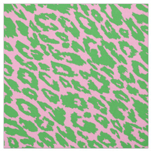 Tecido Leopardo Rosa e Verde