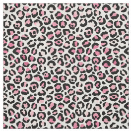 Tecido Leopardo Rosa em Branco