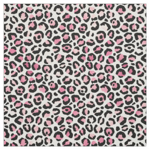 Tecido Leopardo Rosa em Branco