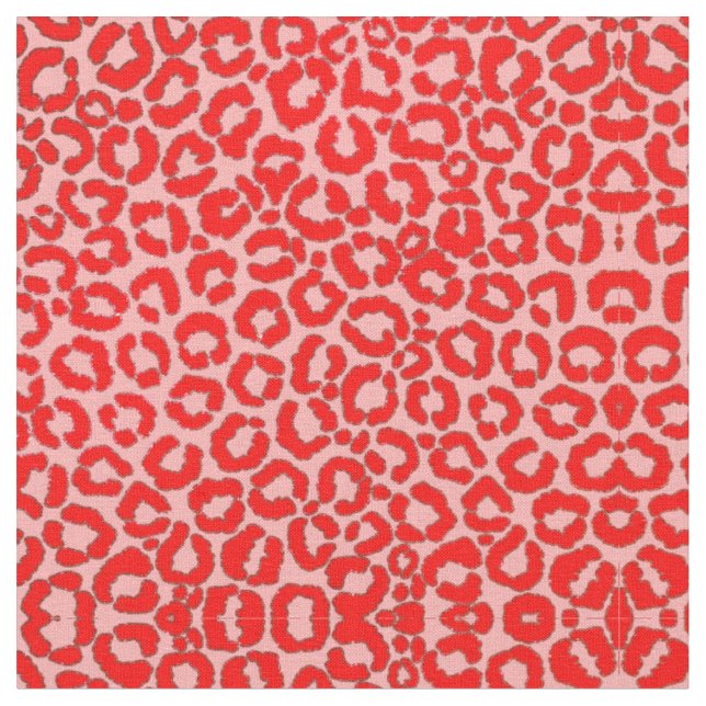 Tecido Leopardo Vermelho Cor-de-rosa-rosa-preto-escuro (Detalhe)