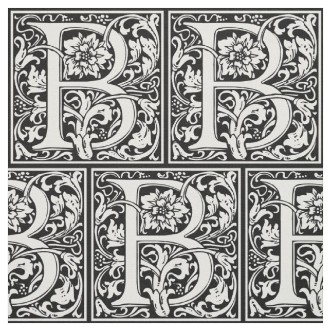 Tecido Letra B Monograma Medieval Art Nouveau (Modelo)