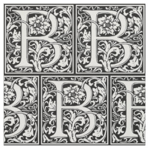 Tecido Letra B Monograma Medieval Arte Nova