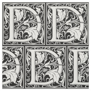 Tecido Letra D Monograma Medieval Art Nouveau
