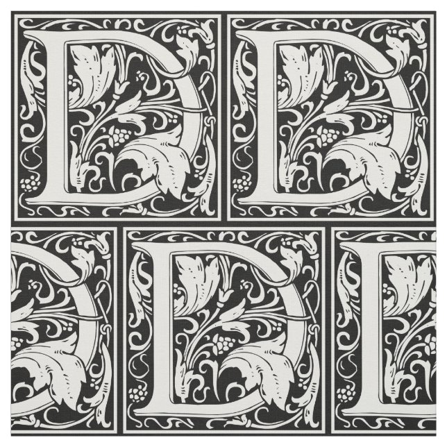 Tecido Letra D Monograma Medieval Art Nouveau (Modelo)