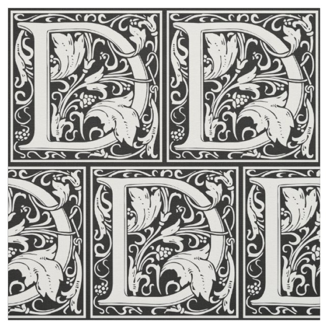 Tecido Letra D Monograma Medieval Arte Nova (Modelo)