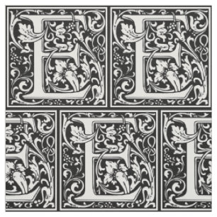 Tecido Letra E Monograma Medieval Arte Nova