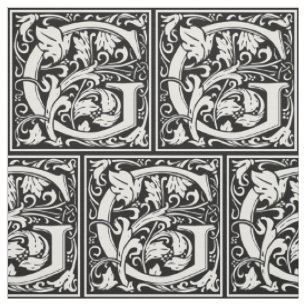 Tecido Letra G Monograma Medieval Arte Nova