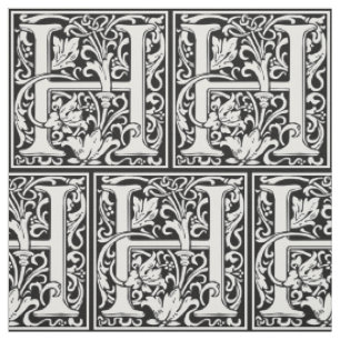 Tecido Letra H Monograma Medieval Arte Nova