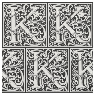 Tecido Letra K Monograma Medieval Arte Nova