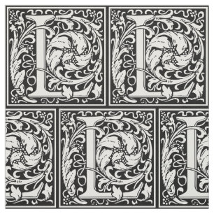 Tecido Letra L Monograma Medieval Art Nouveau