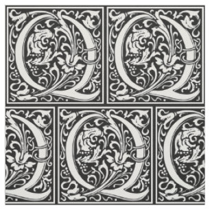 Tecido Letra Q Monograma Medieval Arte Nova