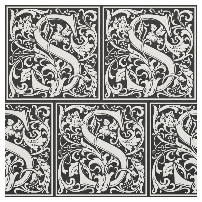 Tecido Letra S Monograma Medieval Art Nouveau (Modelo)