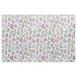 Tecido Letras alfabéticas de rabisco