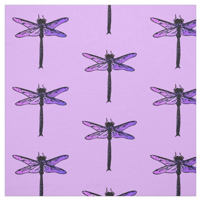 Tecido Libélula japonesa do vintage, roxo amethyst (Modelo)